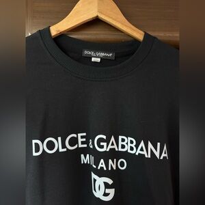 Dolce & Gabbana Black Crewneck with White Logo